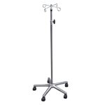 Asta porta flebo a stativo acc. 4 ganci su ruote