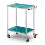 Carrello cromato a 2 vassoi in ABS