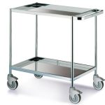 Carrello inox a 2 vassoi inox