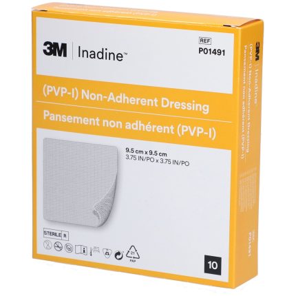 Inadine 3M™ (PVP-I) – Medicazione Non Aderente Antimicrobica – 9,5 x 9,5 cm